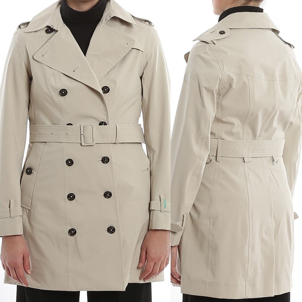 Save The Duck Pro Tech Belted Double Breasted Trench Coat In White Size XXL New - Picture 2 of 16